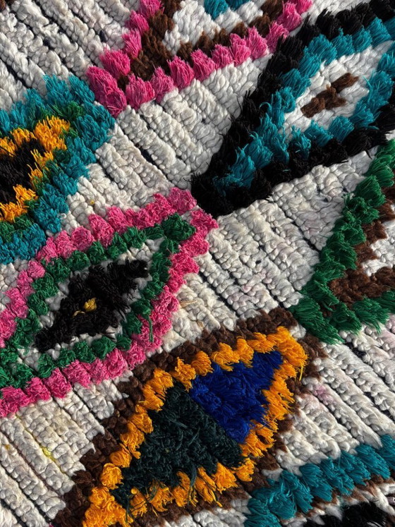 Image 1 of Moroccan Beni Ourain rug in wool, 90x160 cm, vintage Berber rug, black and white rug, natural wool rug, hallway runner