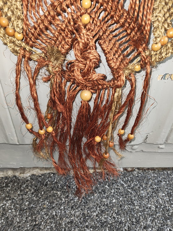 Image 1 of Beautiful Original Vintage Macramé Wall Hanging – 1970s – Boho Chic