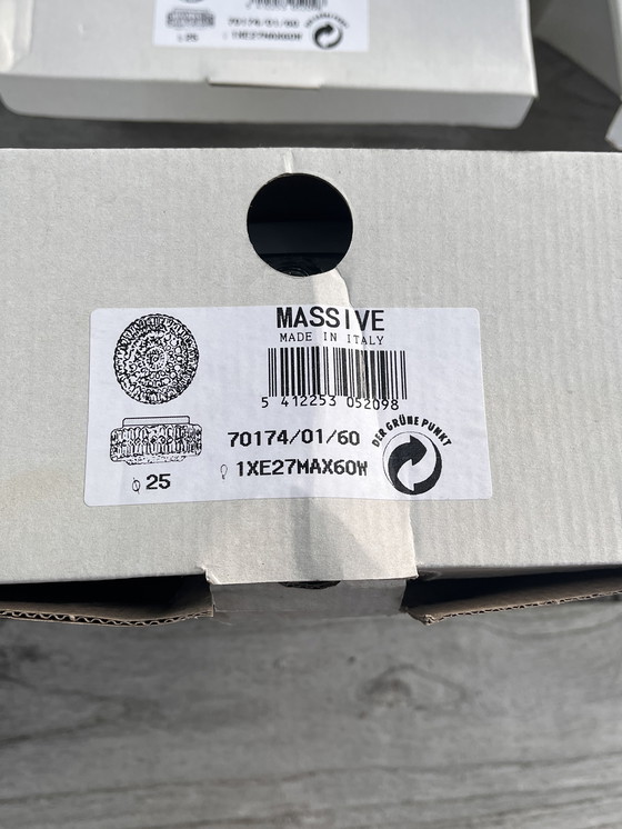 Image 1 of 4 vintage glazen plafondlampen massive 