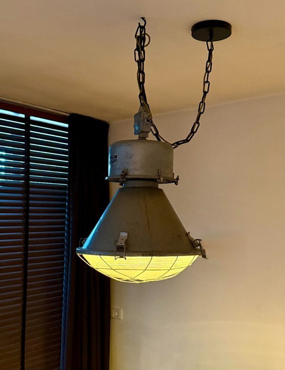 Image 1 of Industrial factory lamp from Poland - 1970s