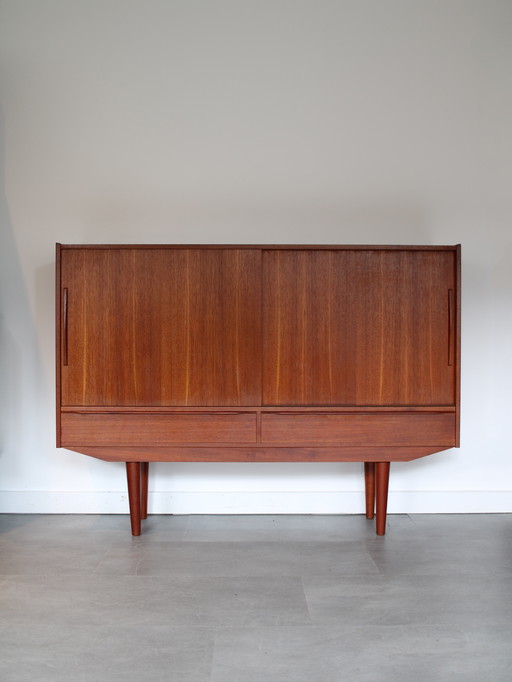 Mueble de pared danés de teca vintage – wandkast, Wood