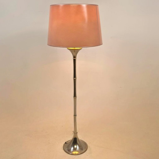 Ingo Maurer ML1F Lampada da terra Bambù Anni '60 Mid Century Cromo