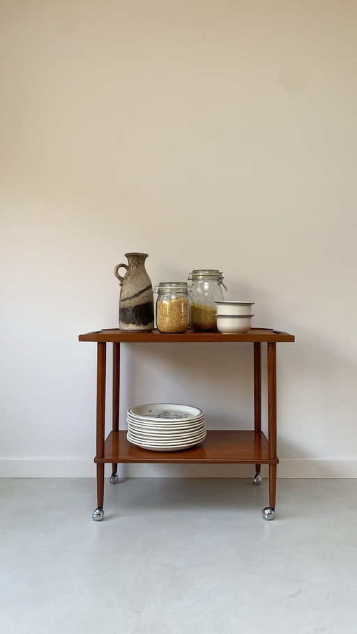 Vintage Teak Wooden Trolley From Opal Möbel