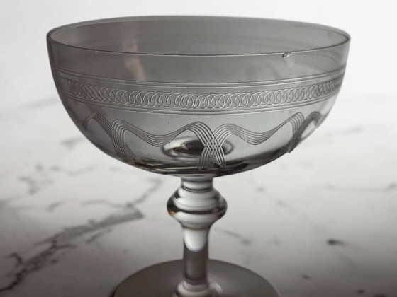 8 champagne coupes in fine crystal from the late 19th to early 20th century. – Glass & Decanter, Glass (photo 4 of 12)