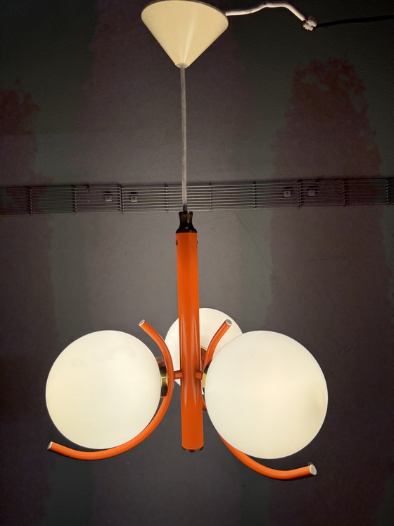 Image 1 of Lampadario arancione Space Age di Richard Essig