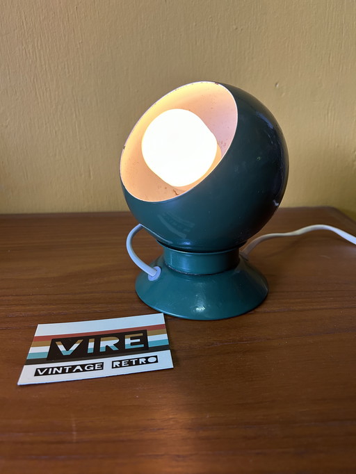 Vintage 70s green globe lamp, Abo Randers Denmark