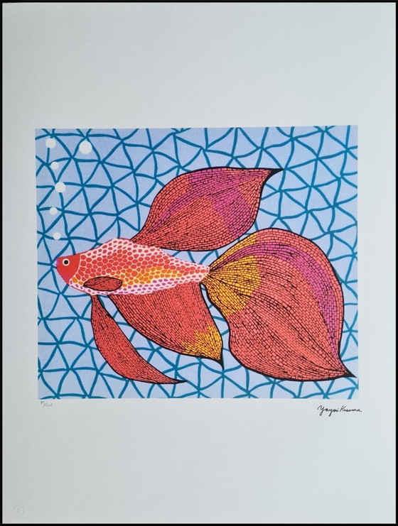 Image 1 of D'après Yayoi Kusama, Poisson rouge, Lithographie, années 1990