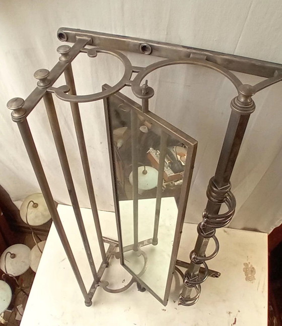 Image 1 of Industrial Coat Rack with Mirror