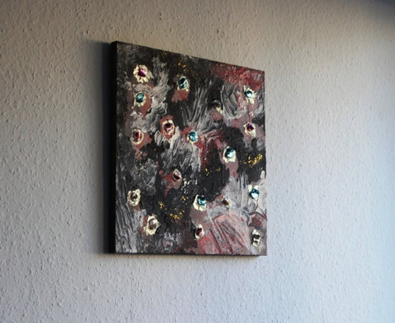 Image 1 of Trésors de la Terre, technique mixte sur panneau de contreplaqué et cadre en bois massif