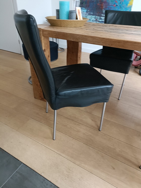 4 chaises de salle à manger en cuir – Metal, Leather (photo 5 of 13)