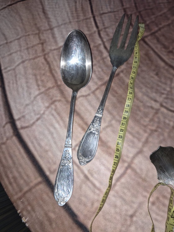 Saladier/charcuterie/couverts plaqué argent...30 cm – Silver (photo 5 of 5)