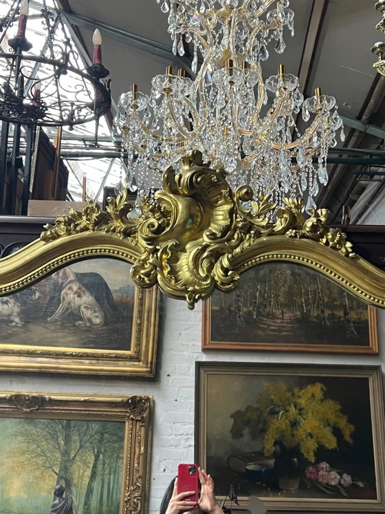 Miroir hauteur 214 cm, cheminée style Louis XV., Bois (photo 9 sur 17)