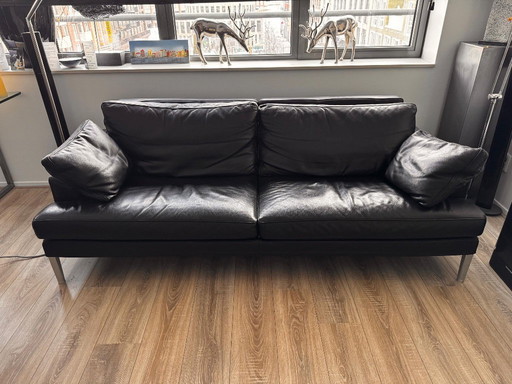 FSM Claro design sofa in black leather