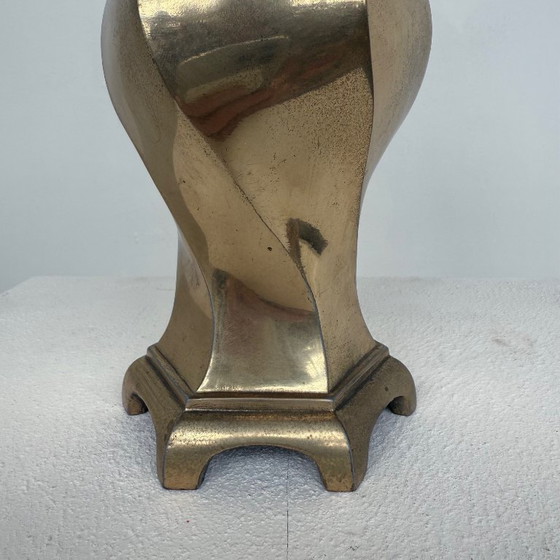 Image 1 of Tafellamp met faux leather kap.