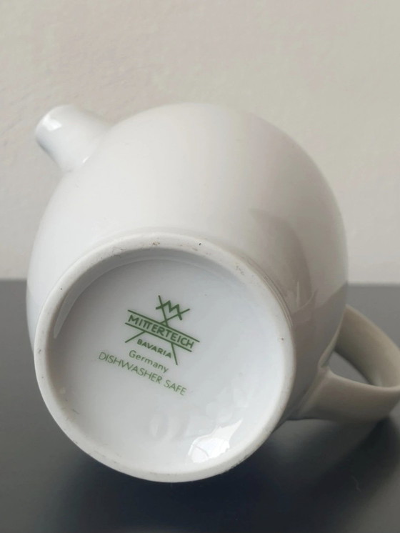 Image 1 of Mitterteich Bavaria Tea Set - Model 'Fanara' - Timeless Green Trim (3-piece, 1960s/70s)