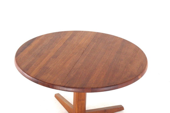 Image 1 of Table ronde de salle à manger danoise 'Lunde' en teck massif vintage