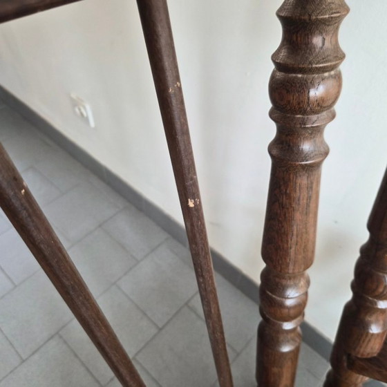 Image 1 of PAAR VINTAGE BRUTALISTISCHE EIKEN FAUTEUILS UIT DE JAREN 70 MET SPOELEN UIT DE JAREN 70