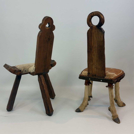 Coppia di sedie rustiche stile folk – Poltrone relax, Pelle, Legno (photo 2 of 34)