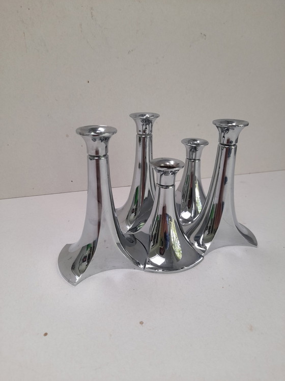 5 WMF Modular Chrome Candlesticks – Candle holders, Metal (photo 3 of 6)