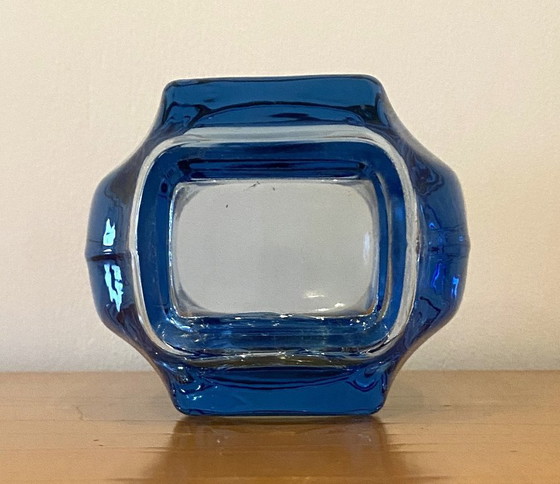 Image 1 of Uranium glass vase blue 1970s