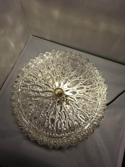 Lámpara de techo vintage de cristal burbuja de Limburgo – década de 1960 – Ø23 cm – diseño de mediados de siglo