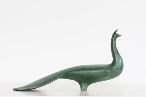 Image 1 of Kome Jiichi (Japon 1896-1985) paon en bronze