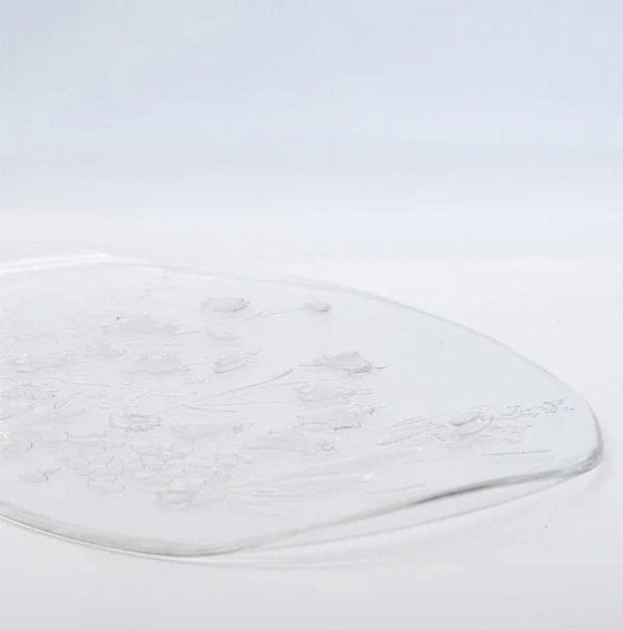 Image 1 of Savoir Vivre Crystal Tray Floral Design - vintage