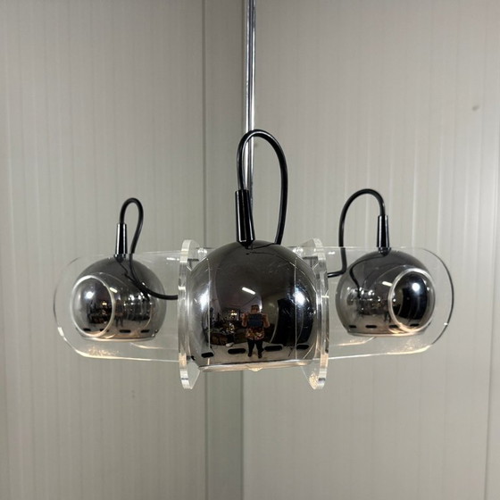 Image 1 of Lámpara colgante de plexiglás estilo Gino Sarfatti de los años 70