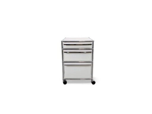7x USM Haller rolcontainer kantoorkast design wit Fritz Trolley