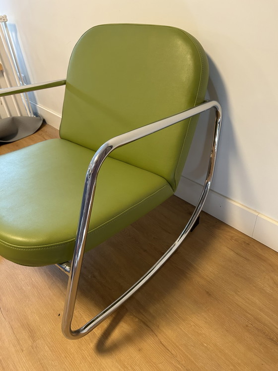 Fauteuils à bascule vintage en similicuir chromé – Rocking chairs, Metal, Chrome (photo 5 of 9)
