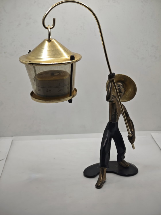 Termometro vintage in stile Rohac/Bosse a forma di statuetta. – Sculture, Brass (photo 10 of 15)