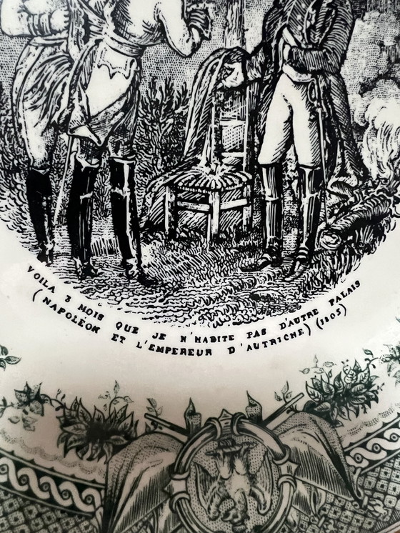 Image 1 of Frans Sarreguemines Transferschiff traf sich mit einem Bild von Napoleon und dem König von Ostenrijk. 