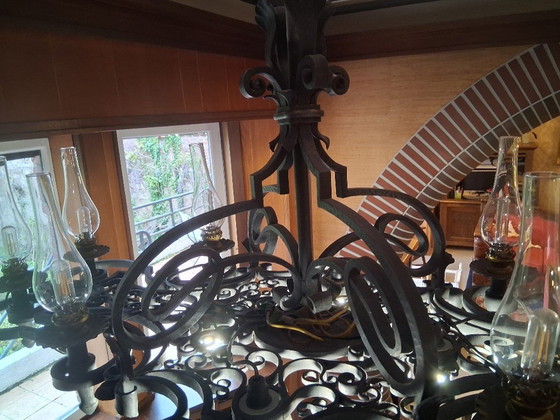 Image 1 of Handcrafted Wrought Iron Set of 3 Lusters
