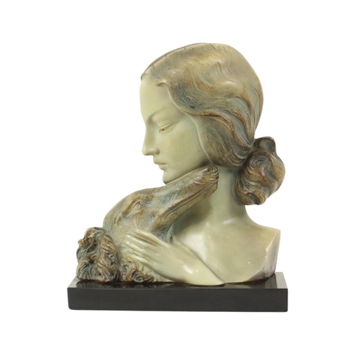 Johannes Dommisse Art Deco Female Bust