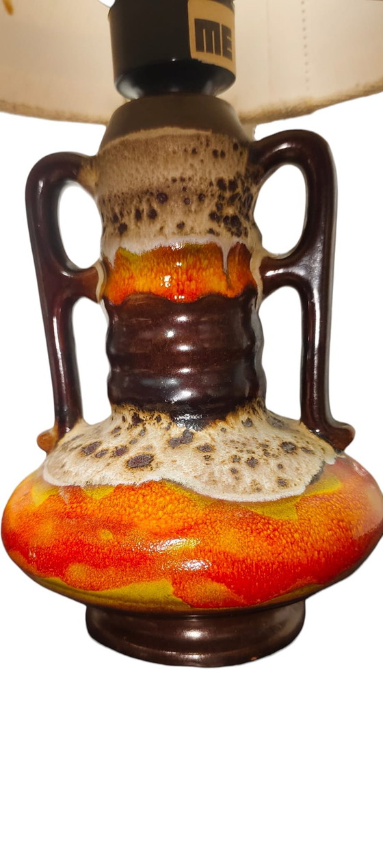 Image 1 of ME Leuchten Lampada da tavolo vintage in ceramica Fat Lava, forma ad anfora, anni '70, Germania Ovest