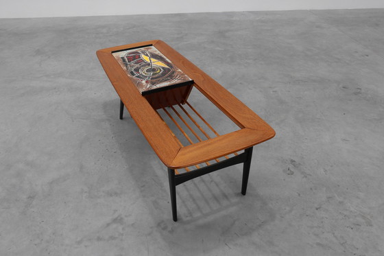 Image 1 of Coffee Table model 210, teak wood and ceramic, by Alfred Hendrickx, Belform