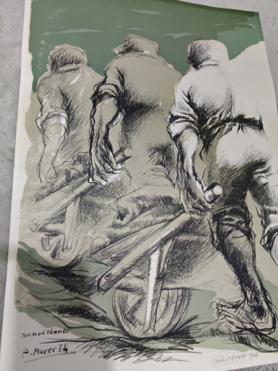 Image 1 of Lithografie von A. Murer, 57/150, handsigniert