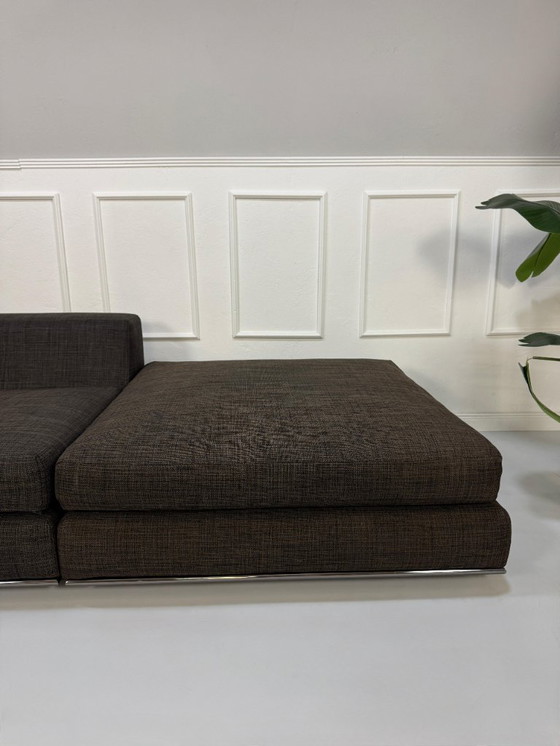 Image 1 of Divano di design Minotti Hamilton, marrone grigio + pouf