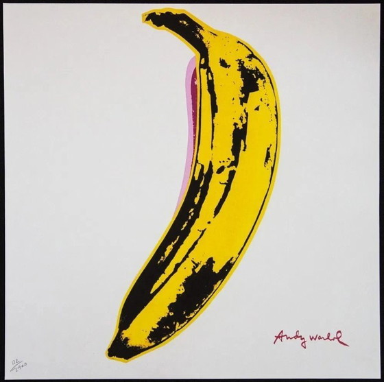 Image 1 of Impression Pop Art Banane Style Andy Warhol – Édition limitée signée et numérotée (tampon CMOA)