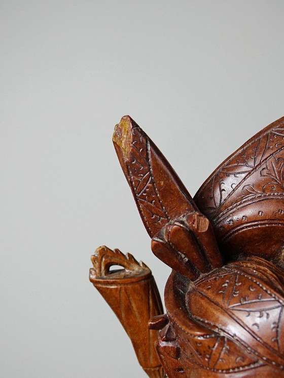Image 1 of Grande scultura vintage in legno realizzata a mano, raffigurante una ballerina balinese, anni '60-'80.