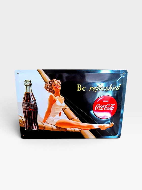 5 x Coca-Cola Signs / Curved Advertising Signs / No enamel, Wall decoration, Metal, Multi Color (photo 3 of 7)