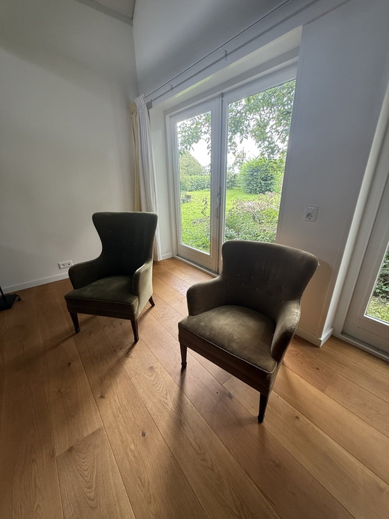 2x Georg Kofoed's Armchair – Velvet, Wood (photo 2 of 10)