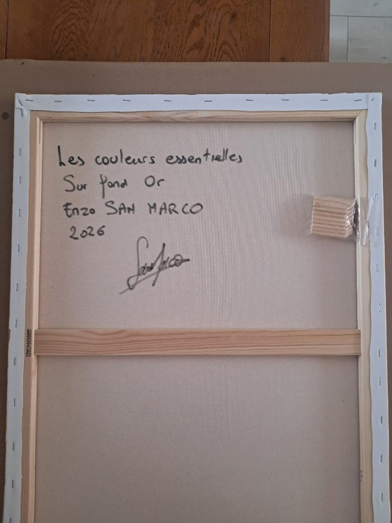 Image 1 of Enzo SAN MARCO - Essential Colors on a Gold Background - Artist's Painting