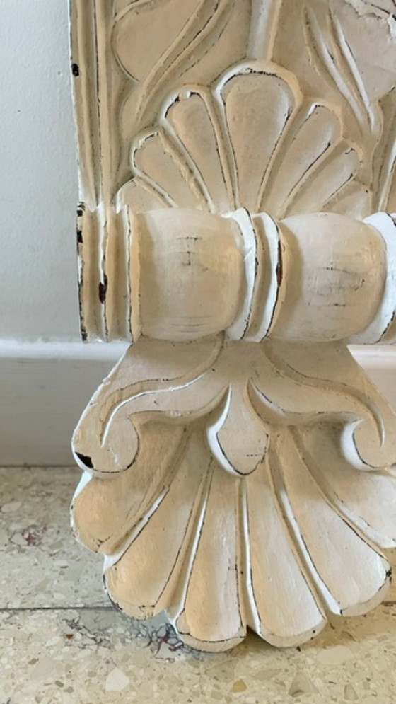 Patinated White Wall Console Shelf – Shelving unit, Wood (photo 7 of 35)