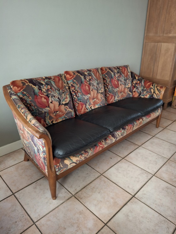 Image 1 of Canapé Pastoe avec 2 fauteuils en cuir