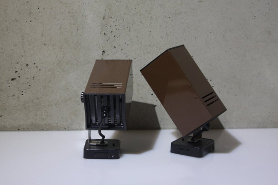 Image 1 of 2 Wall Lamps – Brown – Square – 1980s