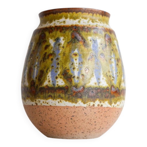 Mid-century modern art Danish pottery vase by Michael Andersen, 1960s