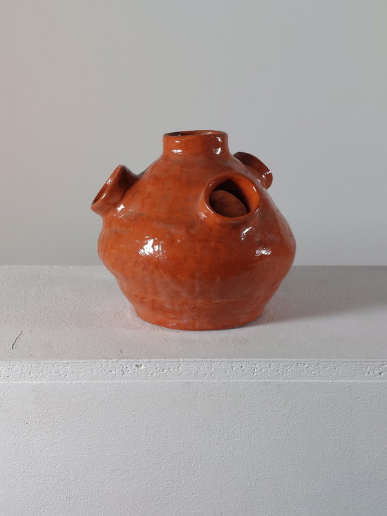 Image 1 of Vintage Mid Century Artist Ceramics Vase Terracotta