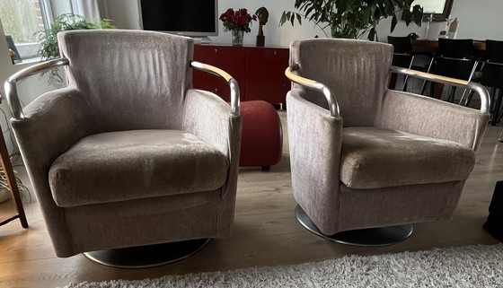 Image 1 of 2 Giogetti swivel armchairs, design Massimo Scolari, Italy Haren '80