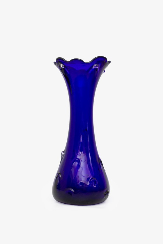 Image 1 of Vaso a calice in vetro di Murano blu
